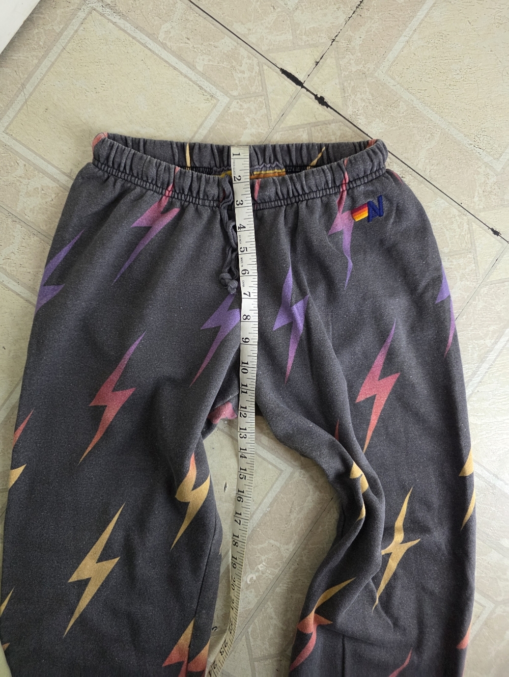 AVIATOR NATION Repeat Lightening Bolt Sweatpants  Rainbow - Picture 5 of 8
